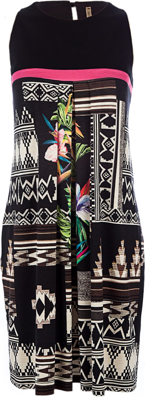 Ärmelloses Kleid mit Dschungelmuster