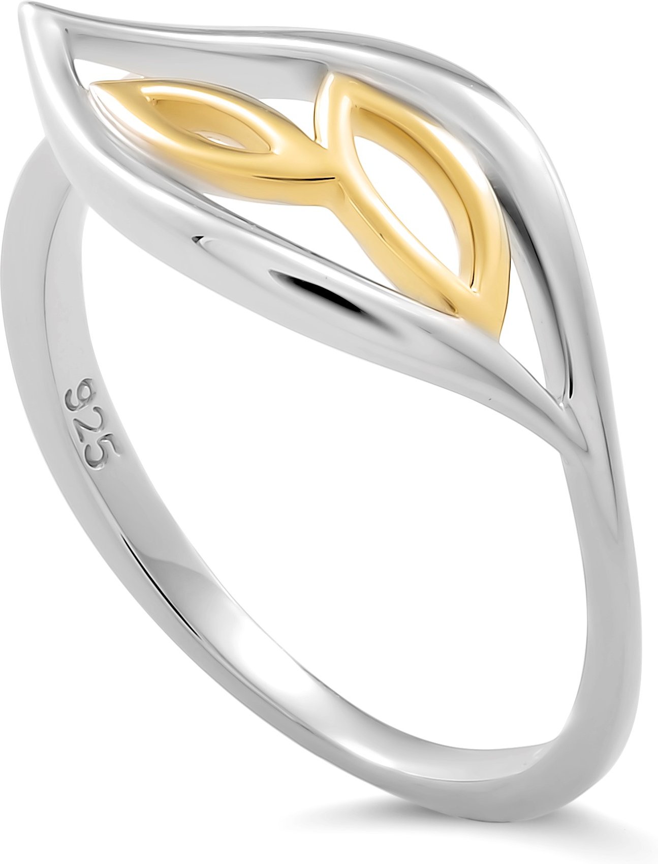 Orphelia 'Charlotte' Damen-Ring aus 925er Sterlingsilber – Silber/Gold ZR-7523