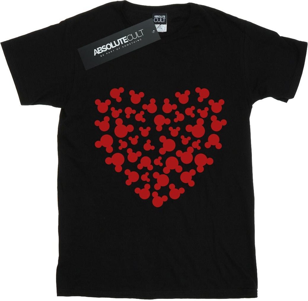 Disney - "Mickey Mouse Heart Silhouette" T-Shirt für Mädchen (Schwarz)