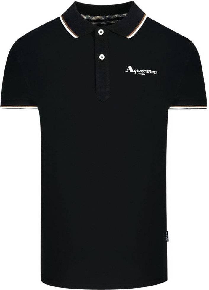 Aquascutum - "London" Poloshirt für Herren/Damen Unisex (Schwarz)