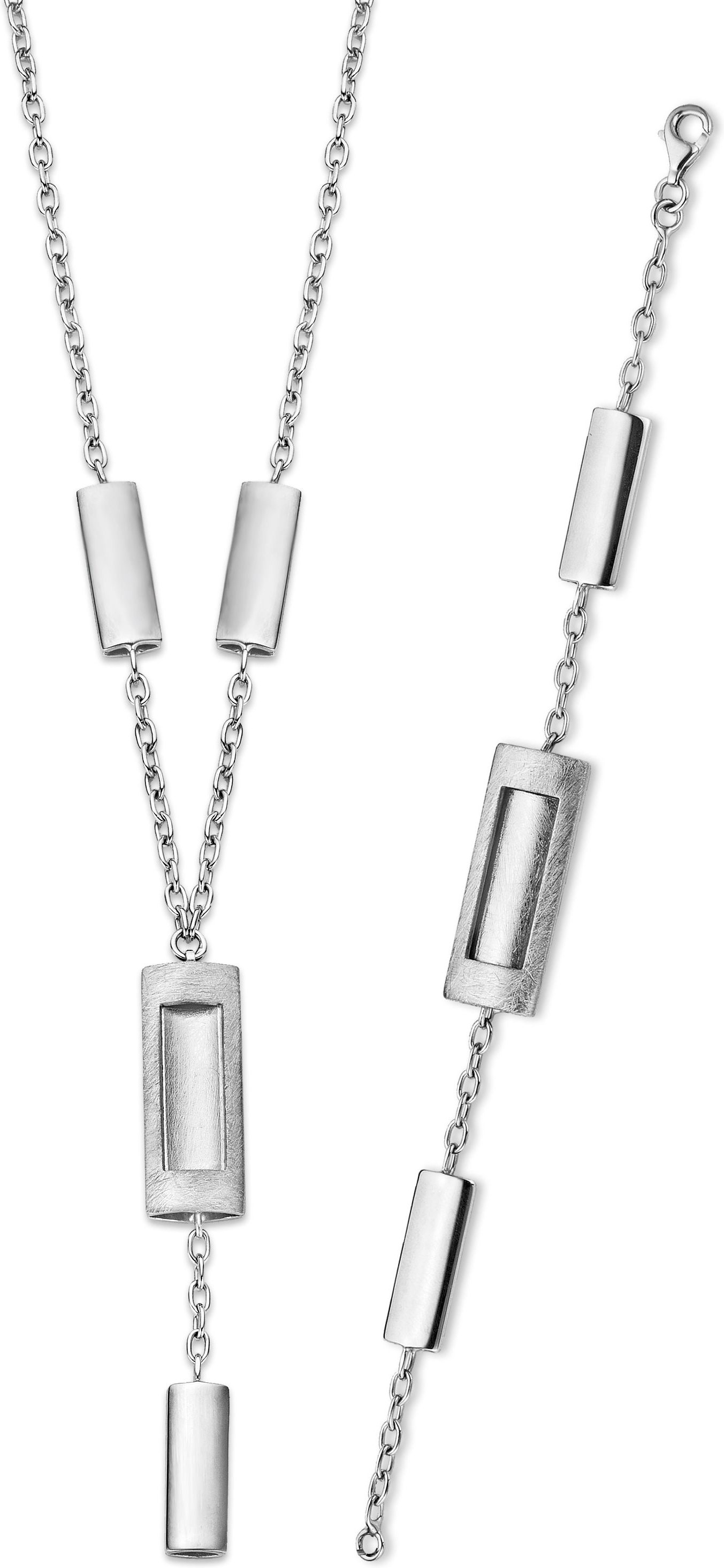 Orphelia Damen 925 Sterling Silber Set: Kette + Armband - Silber SET-046