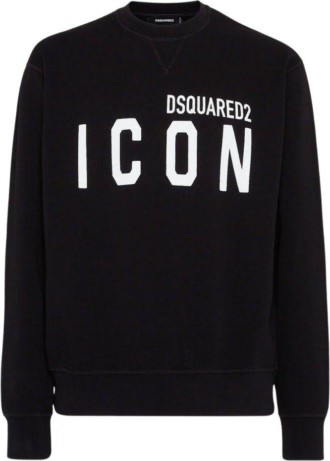 Dsquared2 Schwarzes Sweatshirt Mit Rundhalsausschnitt, Großes Weißes Logo