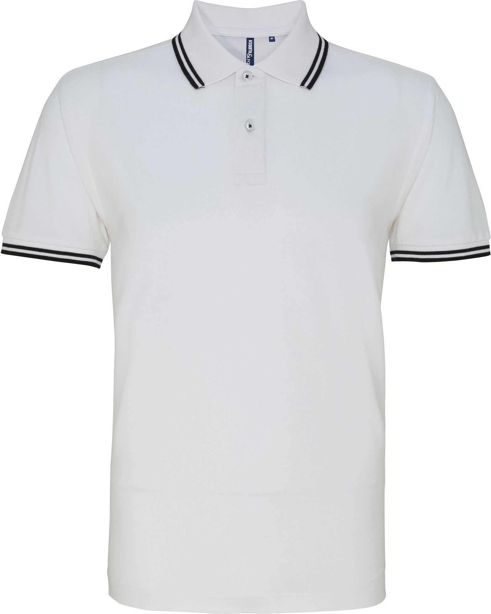 Asquith & Fox Herren Classic Fit Tipped Polo Shirt (Weiß/Schwarz)