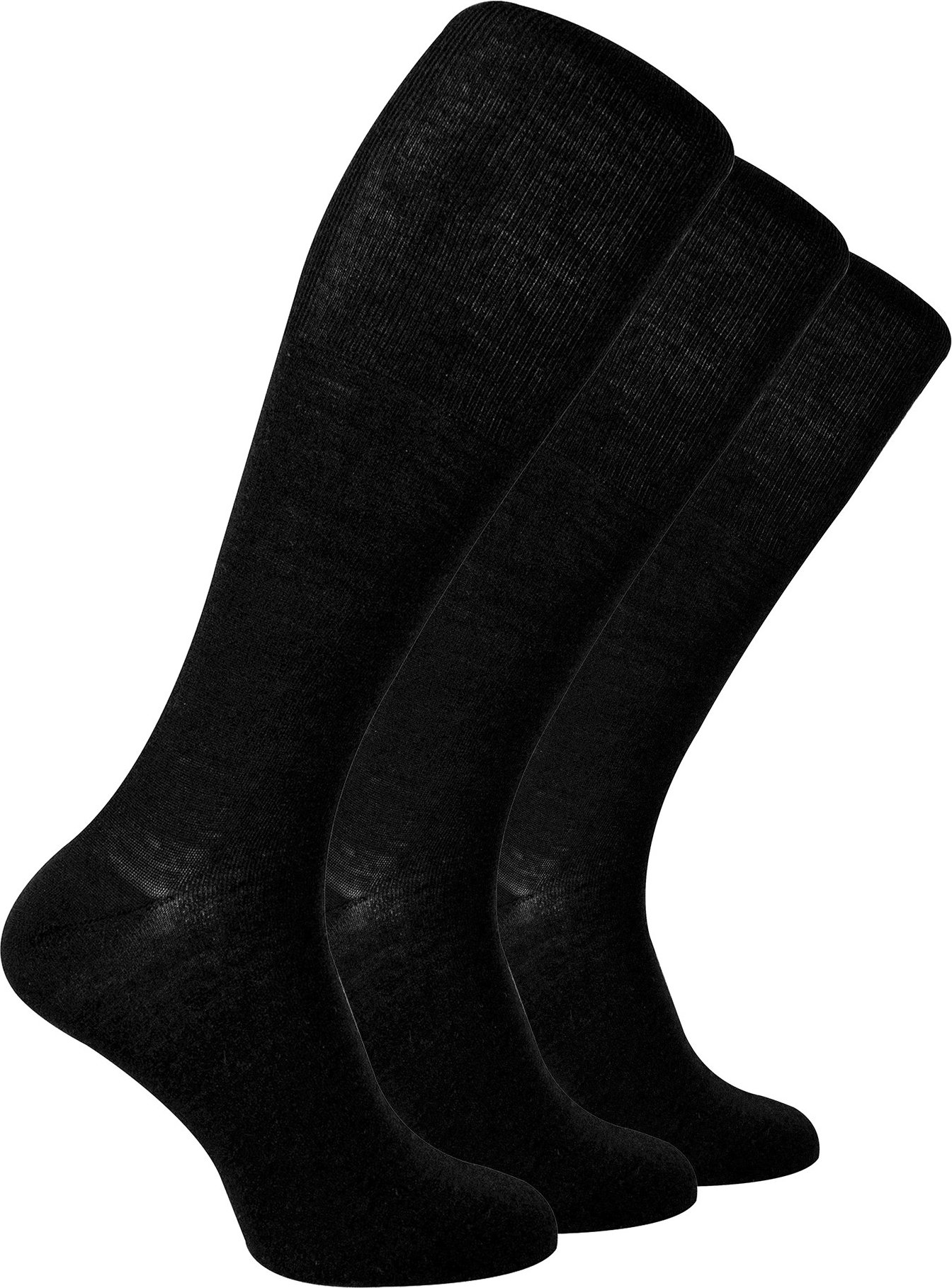 Thumbnail - Steven - 3 Paar Multipack Herren Kniestrümpfe aus Merinowolle - Schwarz