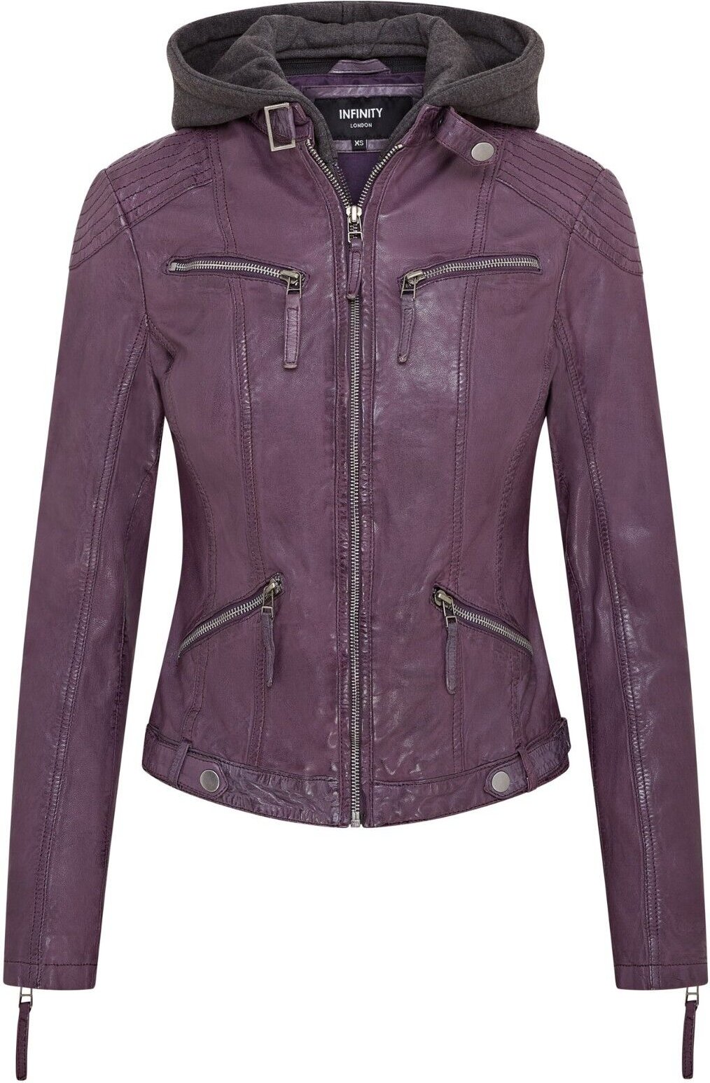 Klassische Bikerjacke mit Kapuze f�r Damen - Brazzaville