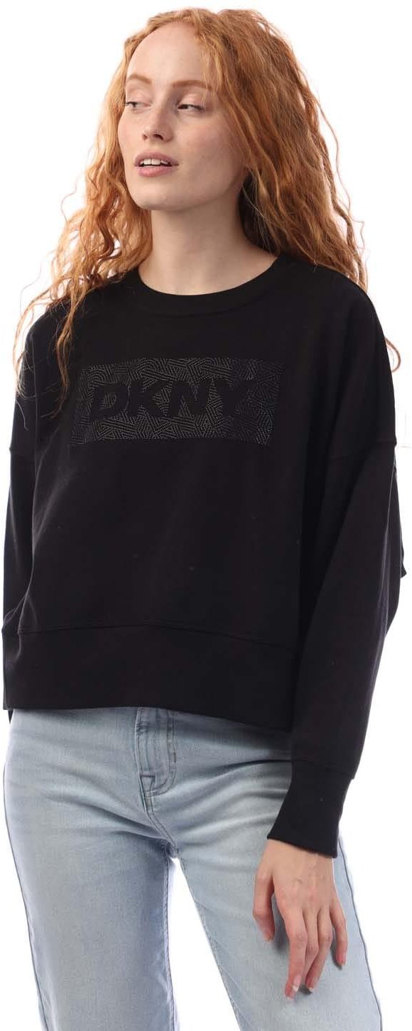DKNY - "Crosswalk" Sweatshirt für Damen, Rundhalsausschnitt (Schwarz)