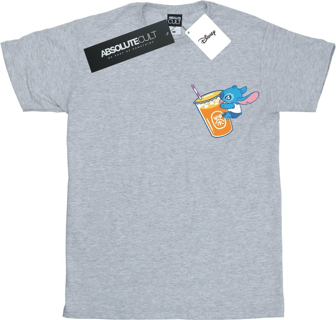 Disney - "Lilo And Stitch Drink" T-Shirt für Mädchen (Grau)