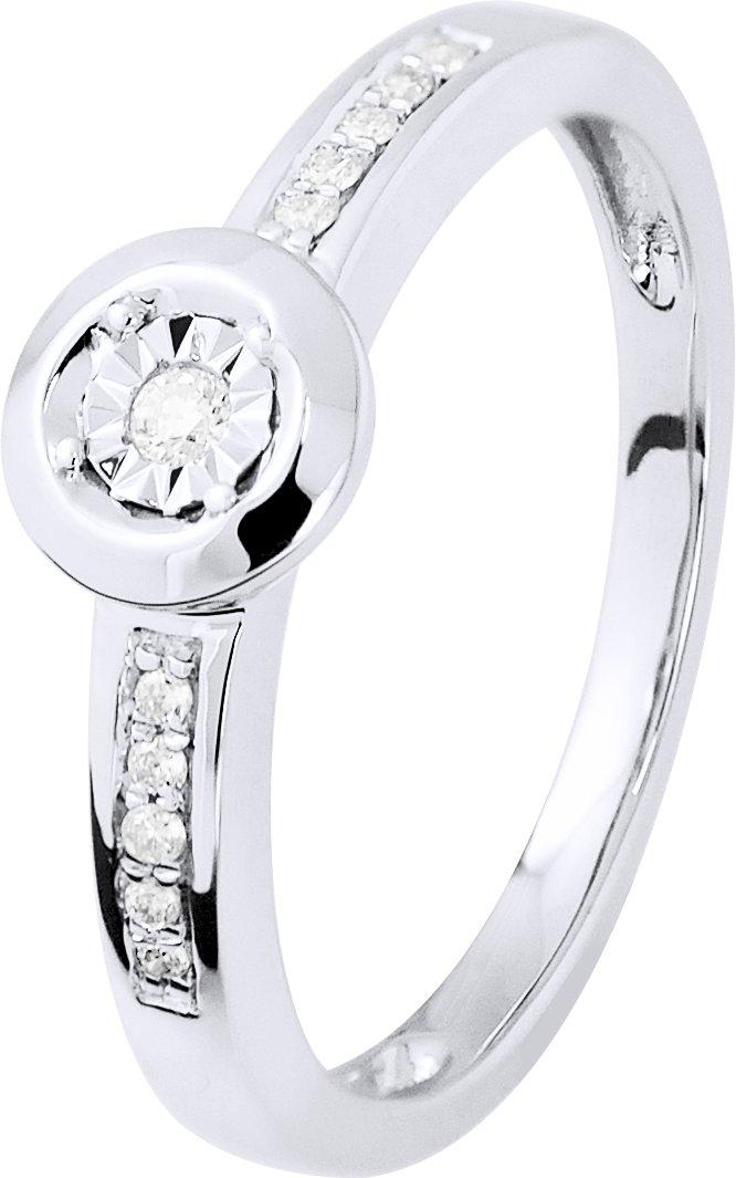 Diamant Solitär unterstützt 0,070 Cts Illusion 1 Ct Weißgold