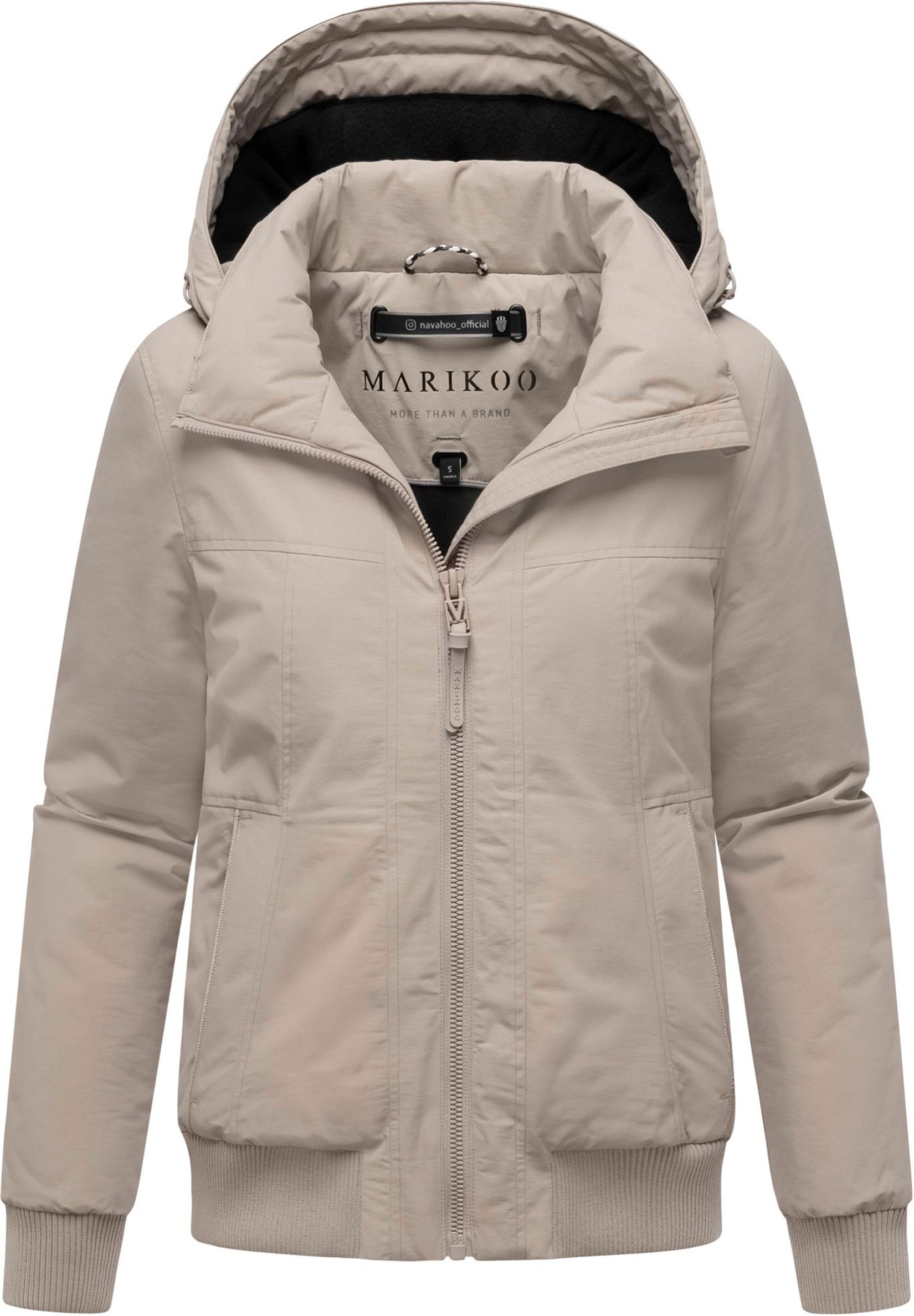 Marikoo Damen Winterjacke Mooni 16 im sportlichen Bomber-Stil mit Kapuze
