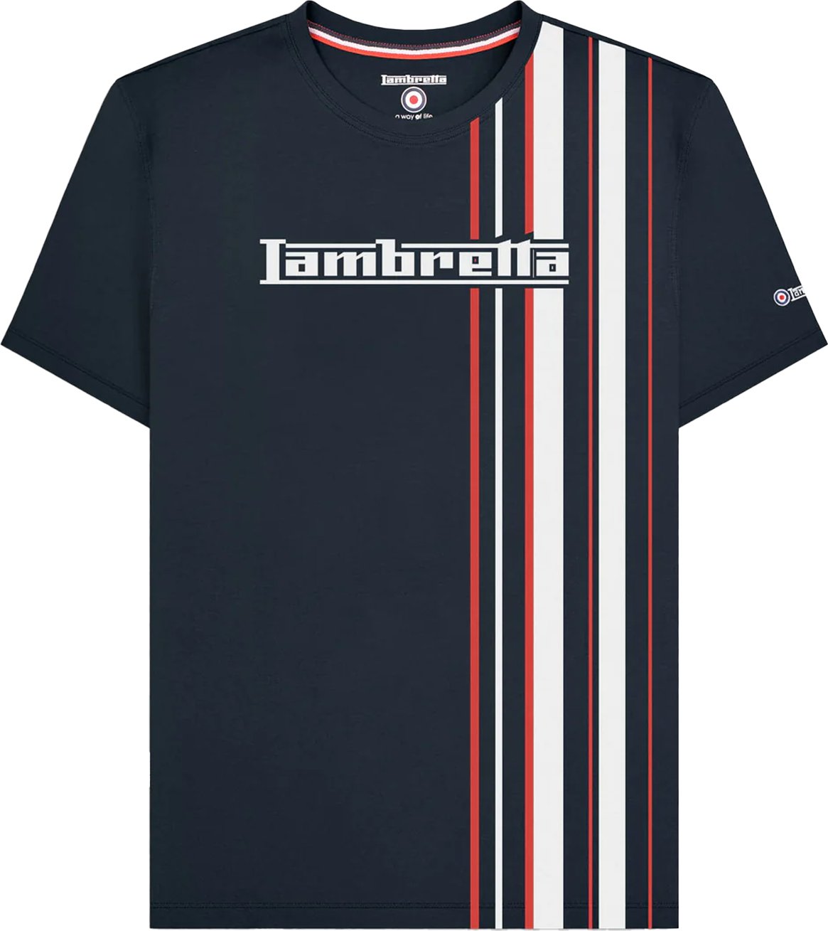 Lambretta - "SS25" T-Shirt für Herren (Marineblau/Rot/Weiß)