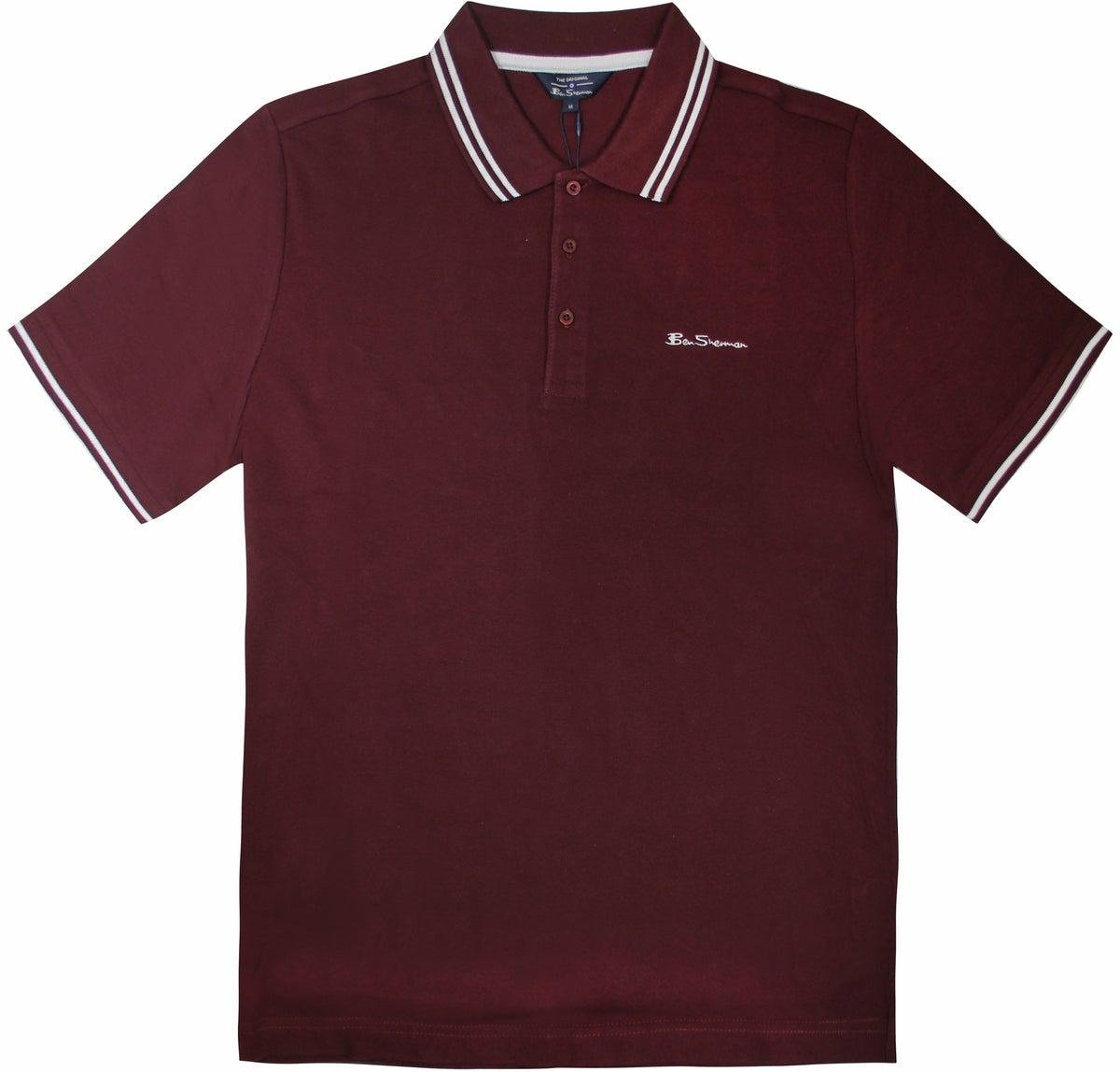 Ben Sherman Logo Herren Burgunder Polo -Hemd