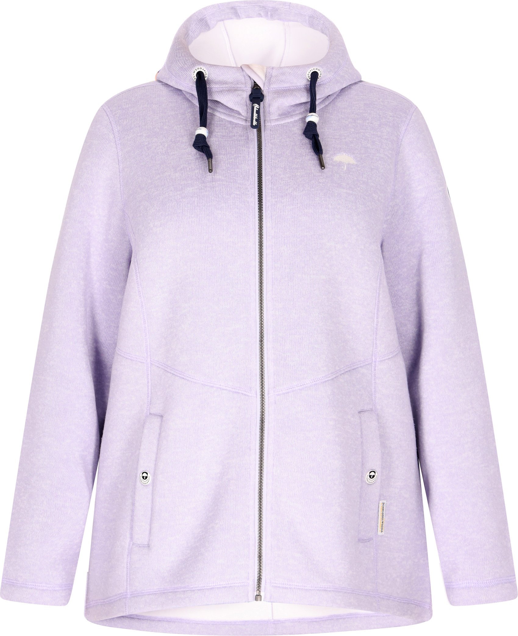 Schmuddelwedda Strickfleecejacke Damen Grauviolett Melange