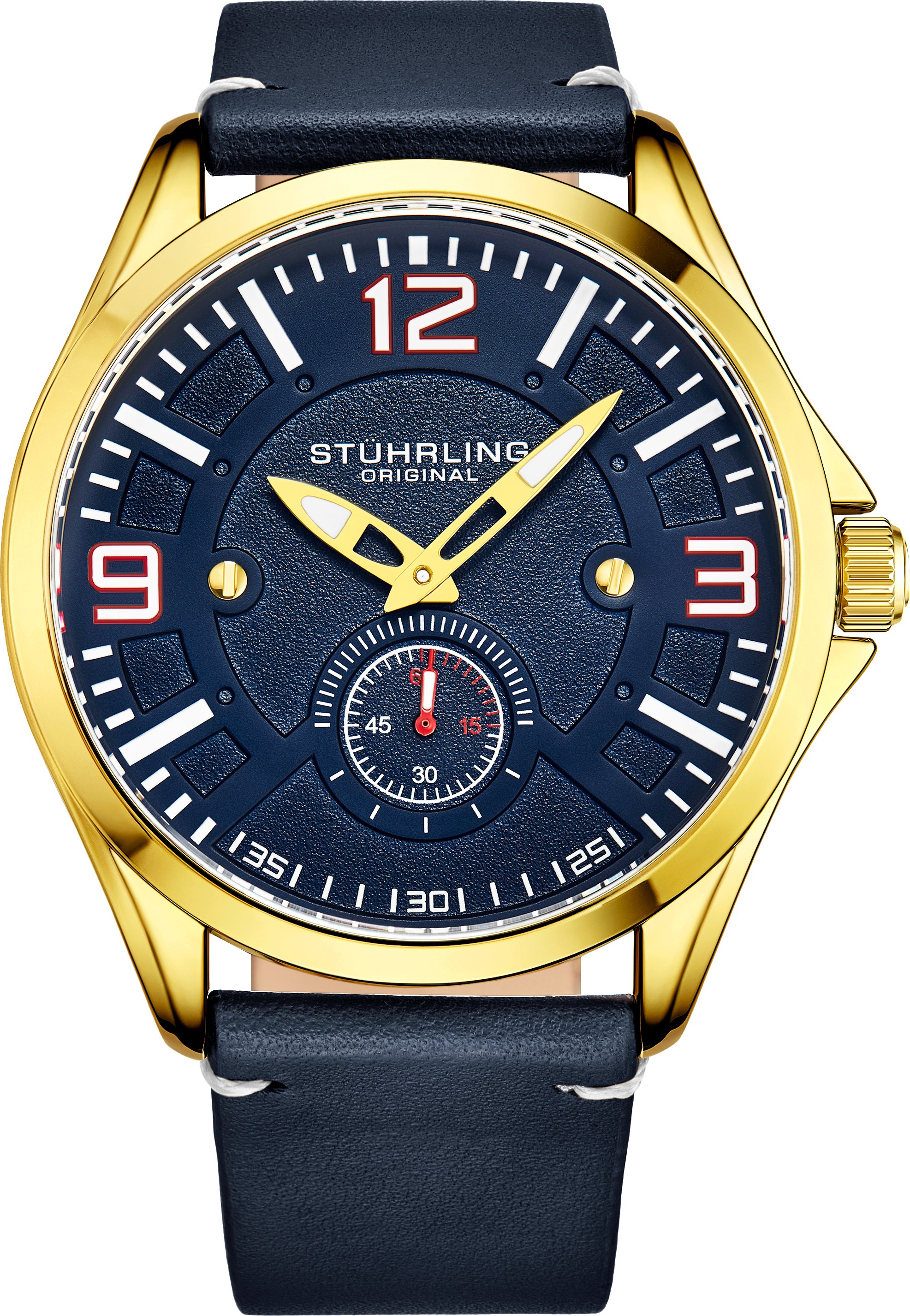 Thumbnail - Marineblau und Gold Aviator Quartz 43mm