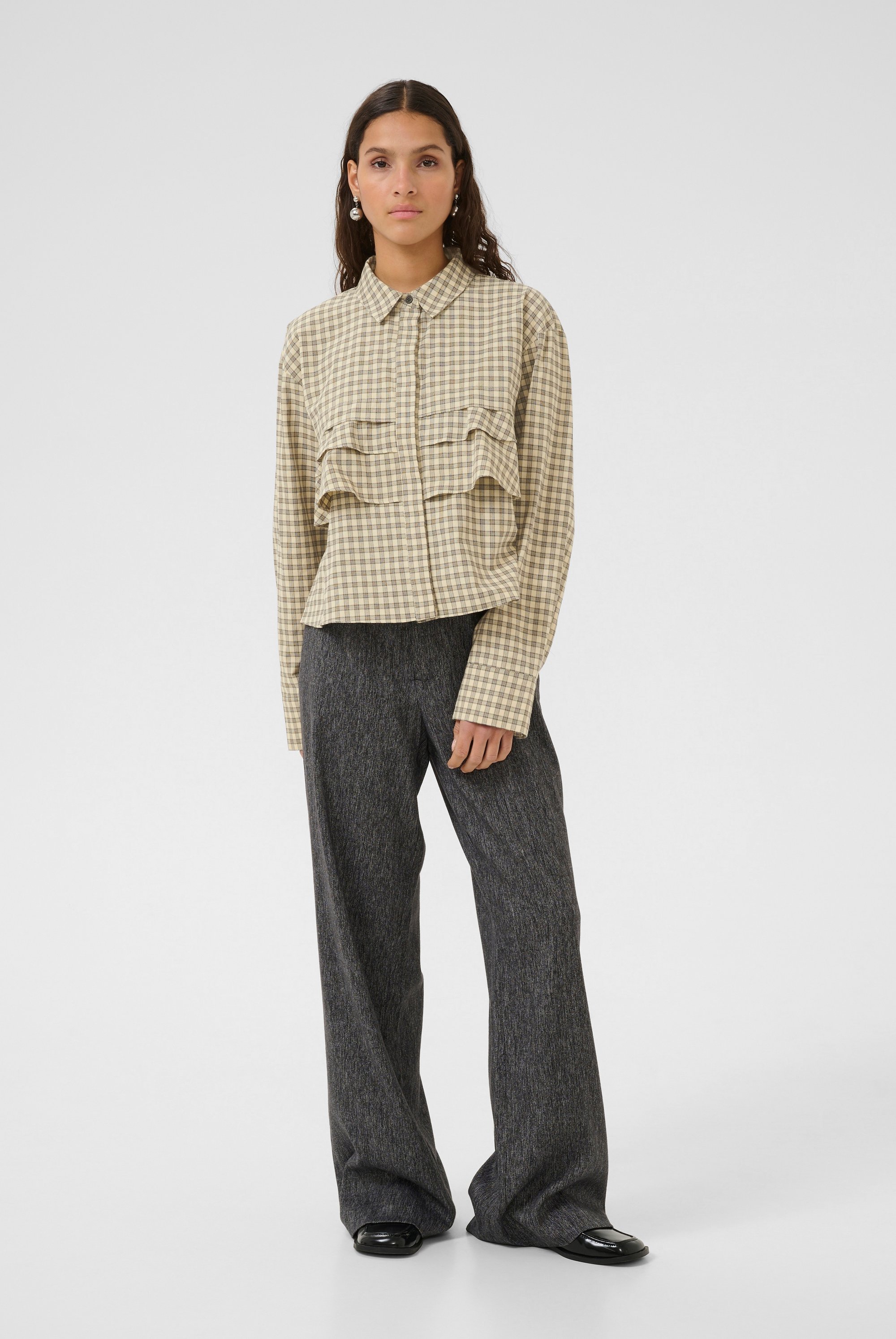 Langarm - Hemd KBBillie Baggy fit beige