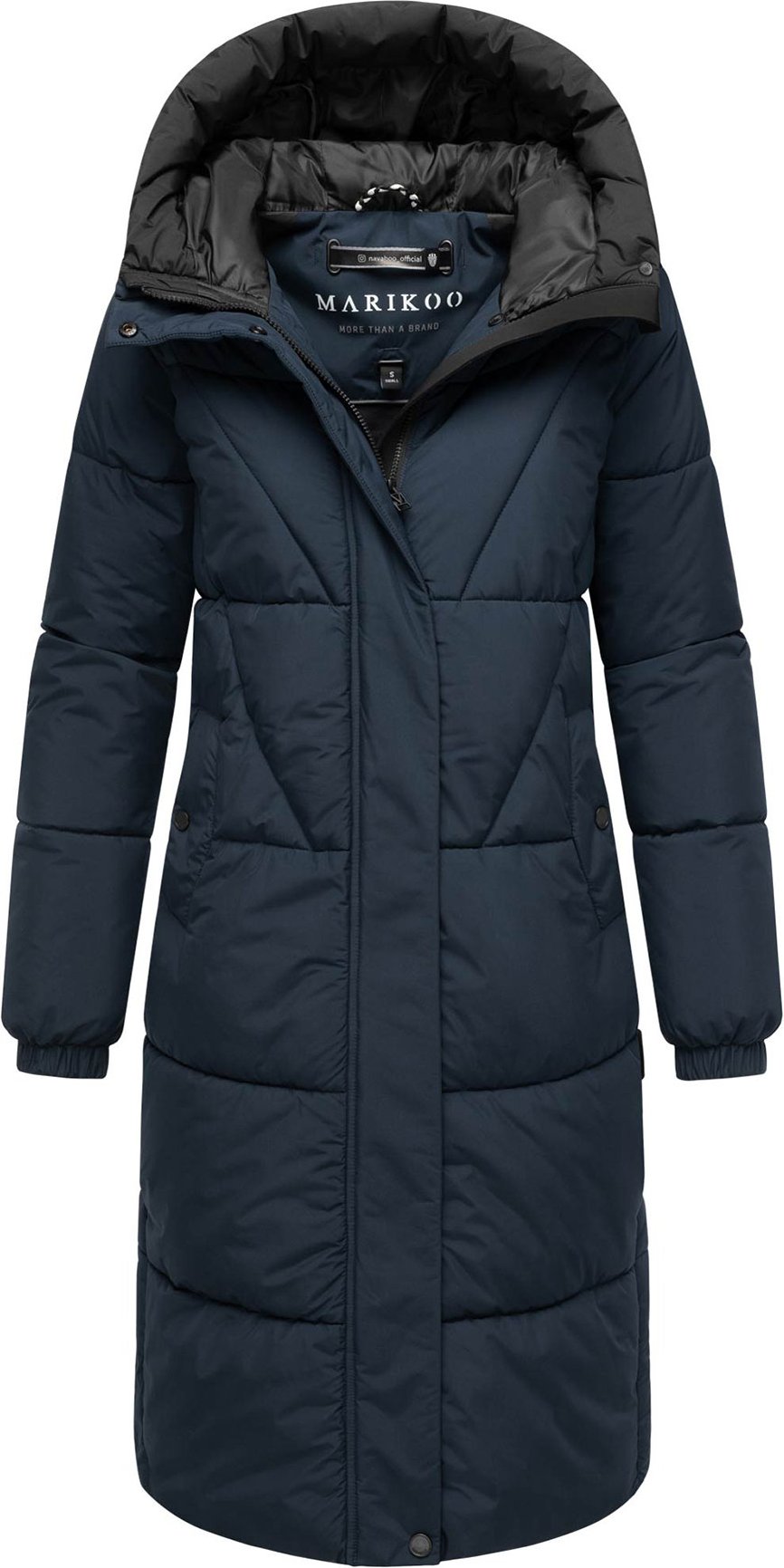 Marikoo Damen Steppmantel Yaskaa mit Kapuze & warmem Fleecefutter