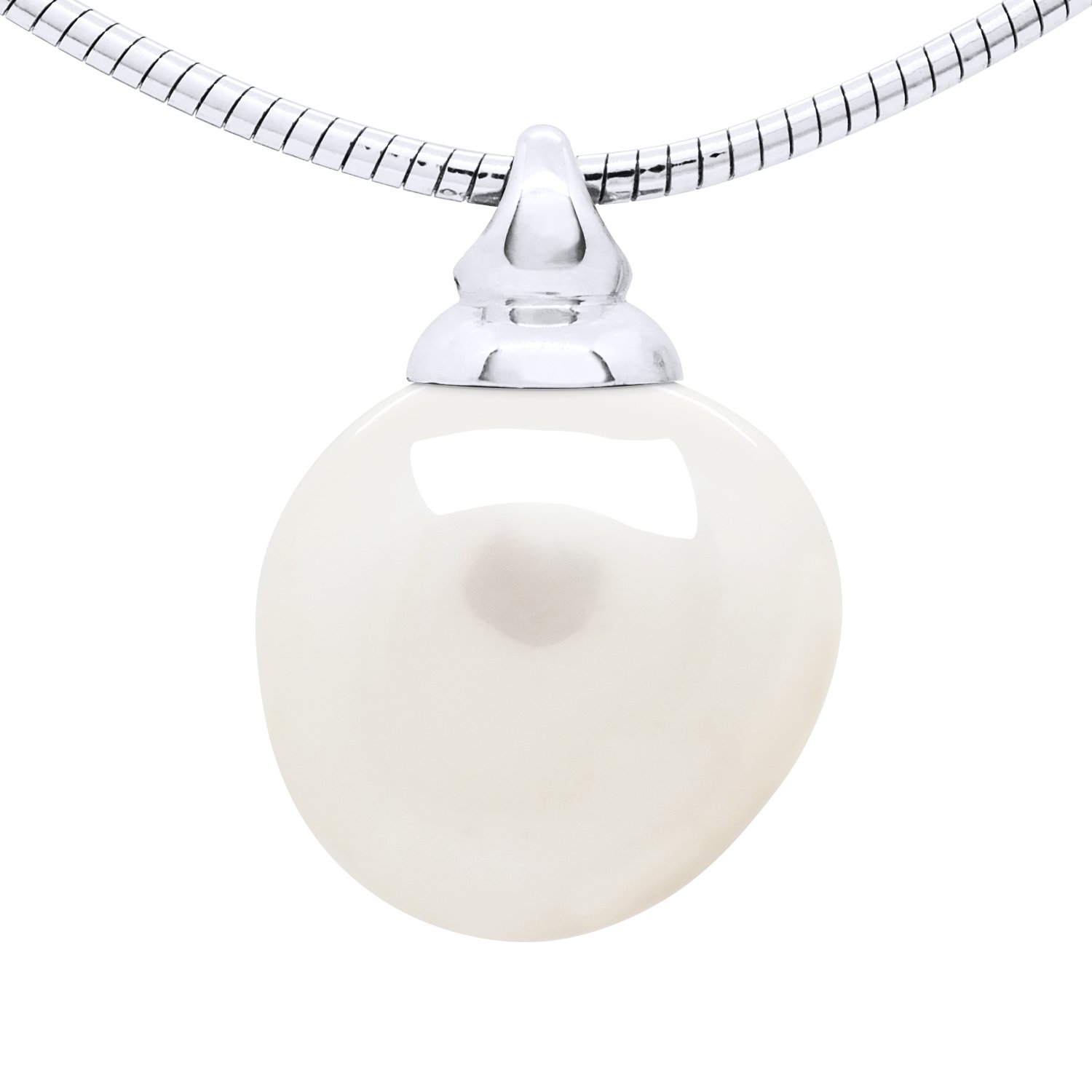 Halskette Halbstarre echte Süßwasser-Zuchtperle Barock 12-13 mm