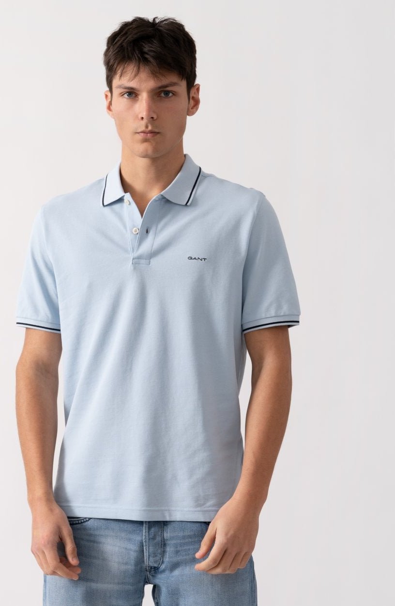 Thumbnail - GANT Herren Poloshirt mit kurzen Ärmeln und Tipping aus Piqué