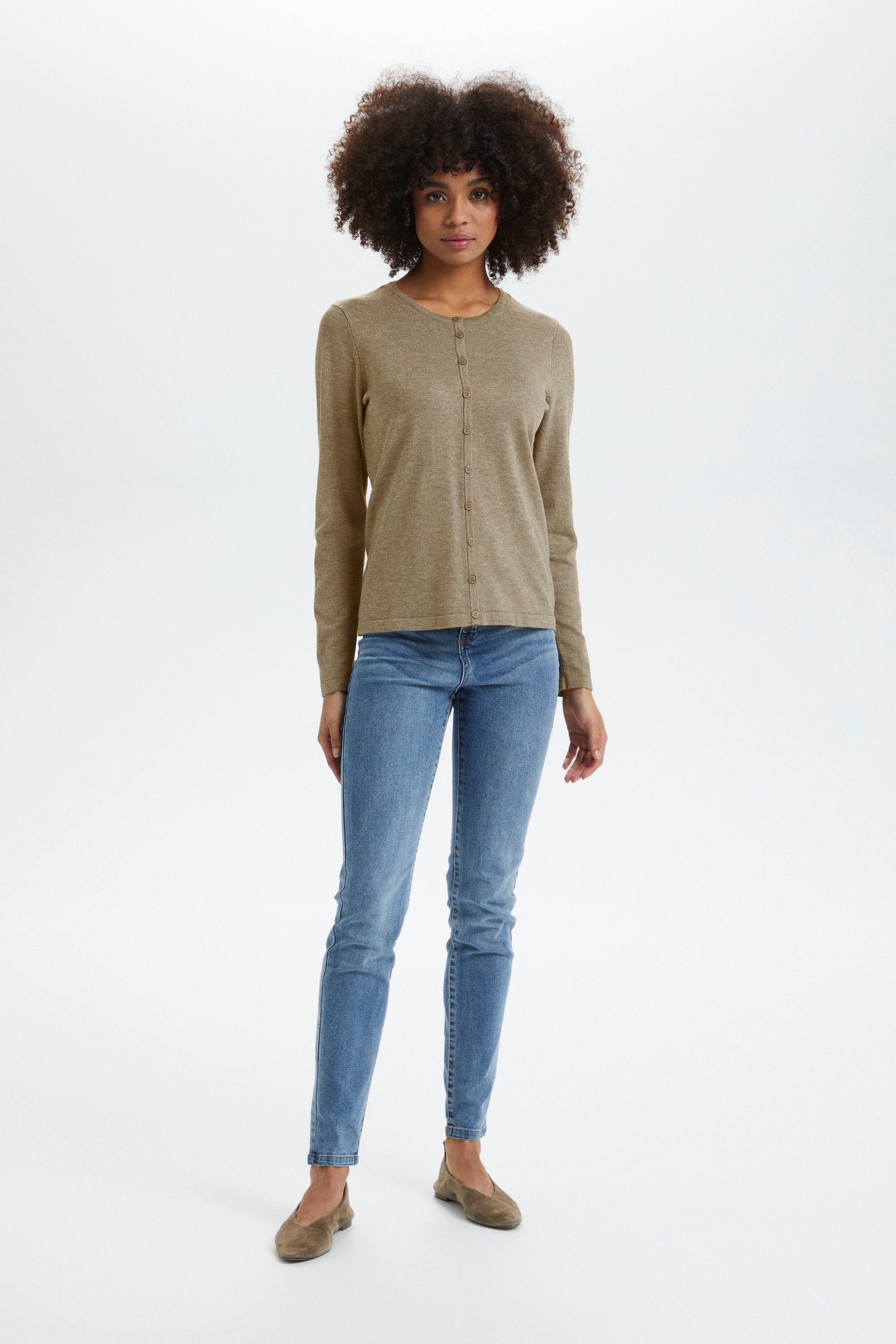 Strickjacke Classic fit beige