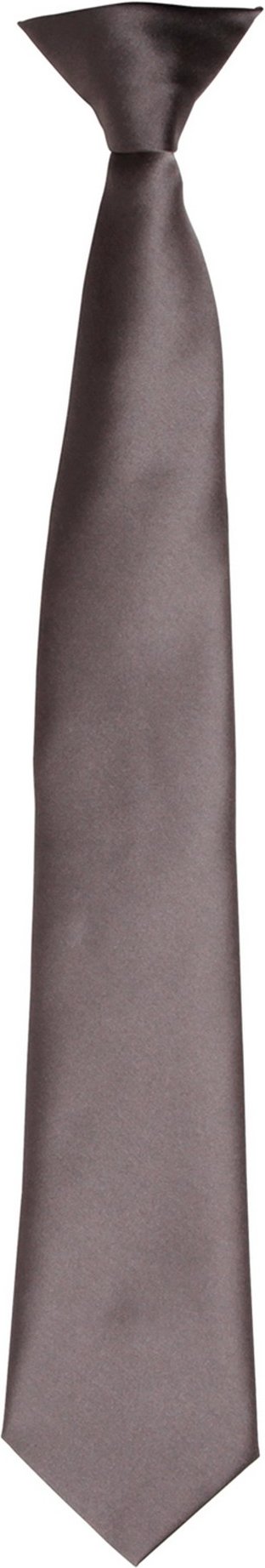 Premier Colours Herren Satin-Clip-Krawatte (Dunkelgrau)
