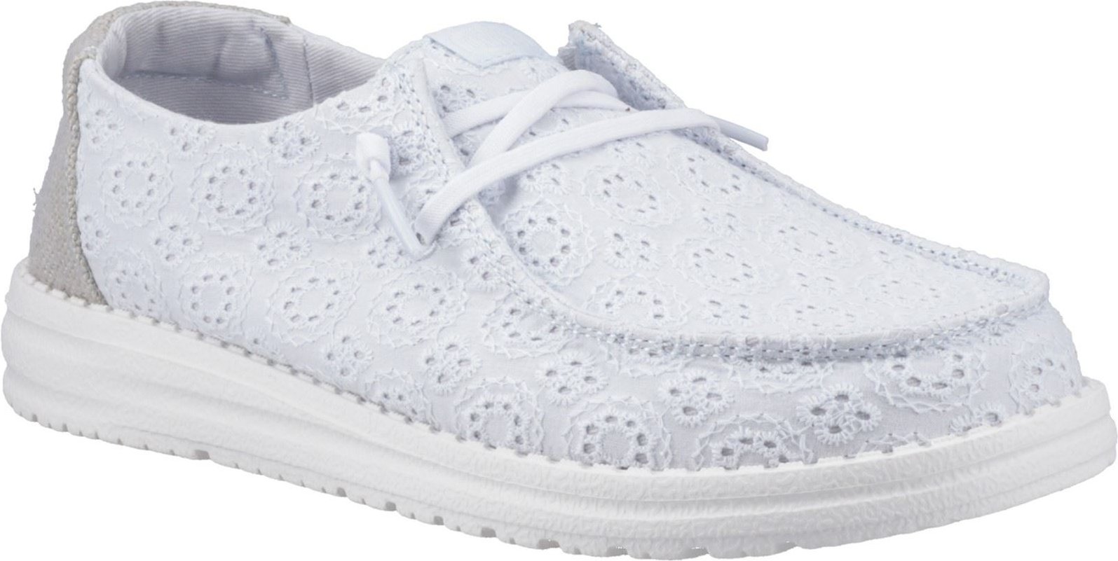 HEYDUDE Wendy Ösen Schnürung Baumwollmischung Damen Antikes Blau Mokassin Schuhe