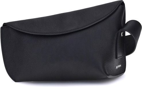 Schwarze Kalbsleder Bos Taurus Schultertasche