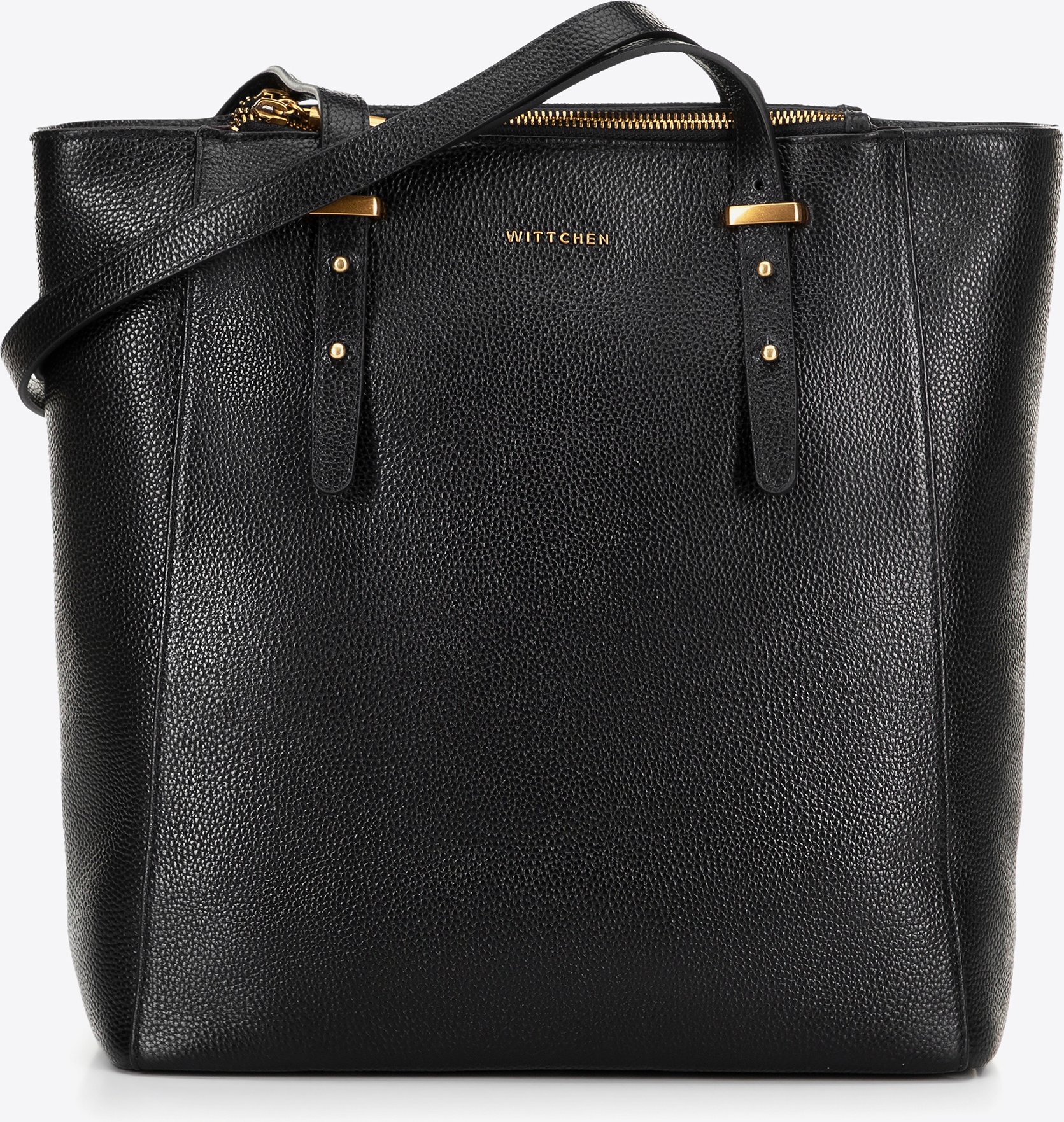 Wittchen Damen-Shopper-Tasche aus Leder, hoch, schwarz