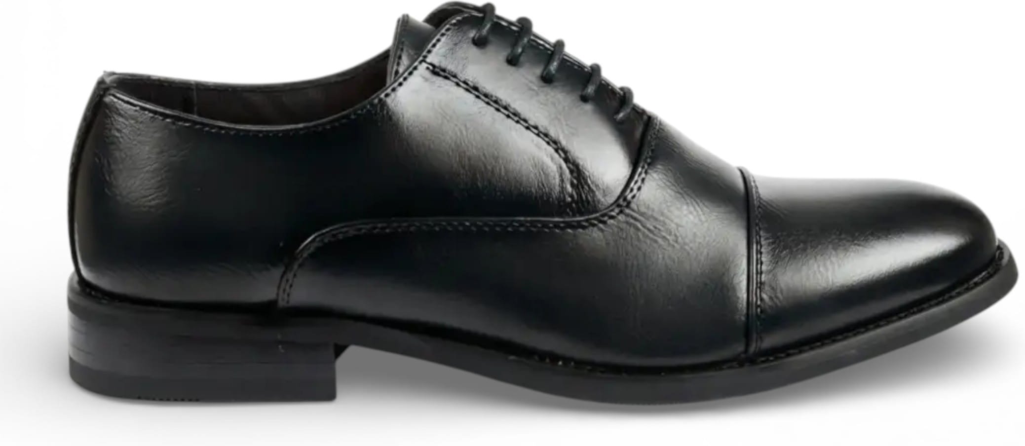 Schwarze Herren-Oxford-Brogues aus Lackleder mit Kappe und Kappe