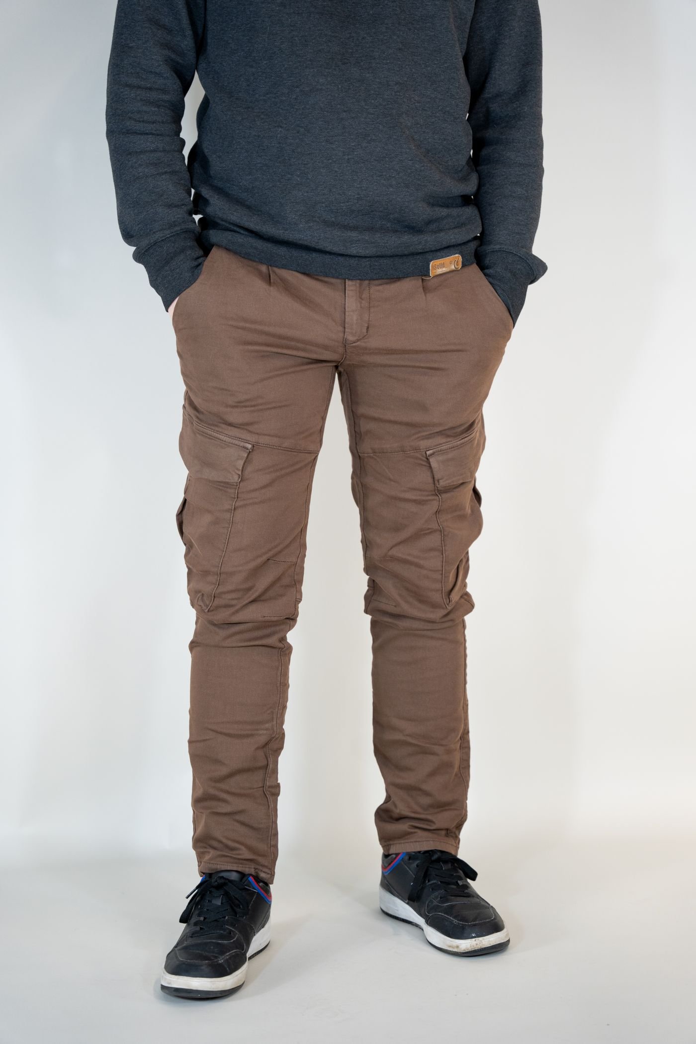 Cliff Herren Cargohosen Braun Slim Fit