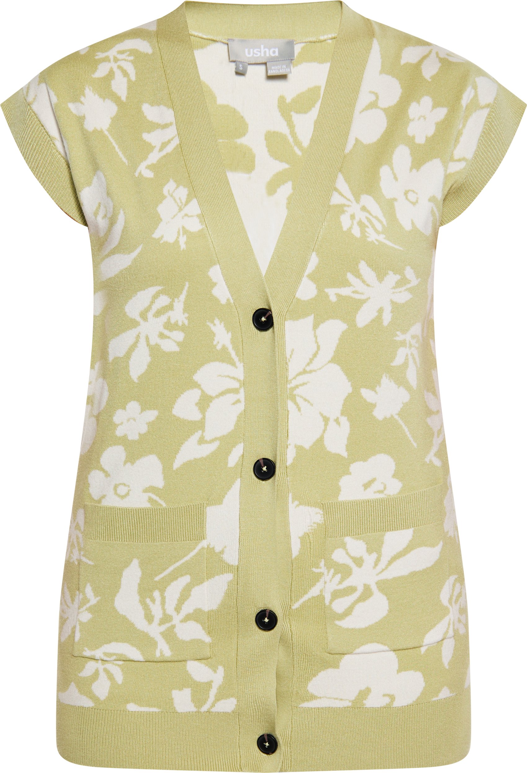 usha Pullunder Damen Hellgrün Wollweiss