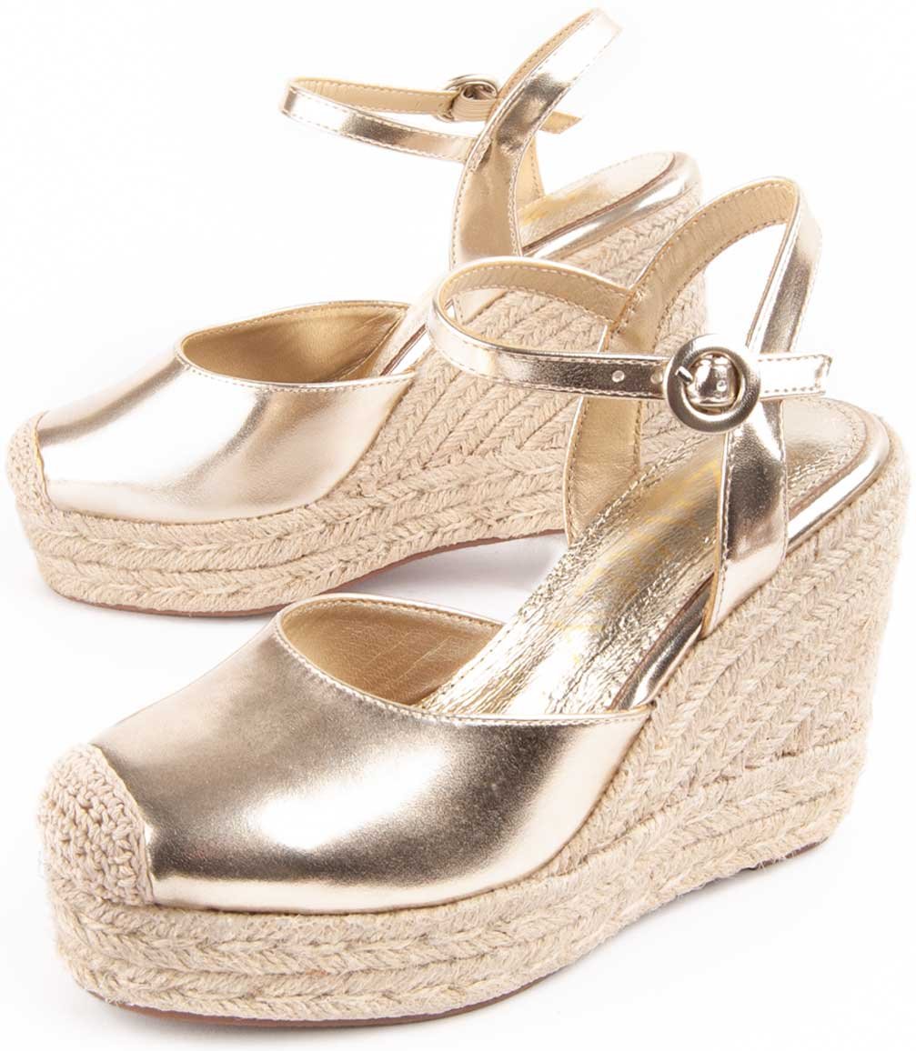Montevita Balenci Wedge Espadrille Gold