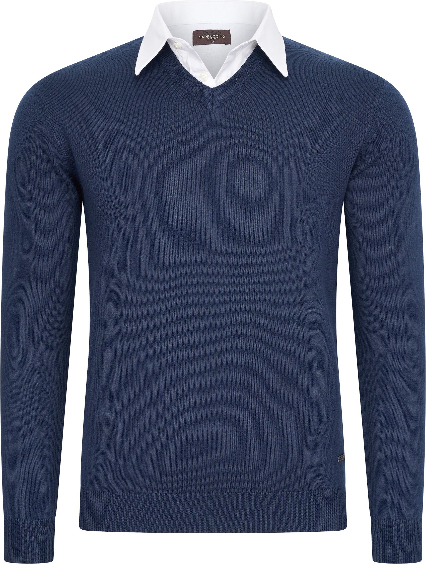 Cappuccino Italia Mock Pullover für Herren. Der Mock Pullover besteht aus 50% Baumwolle und 50% Acryl und hat eine norma...