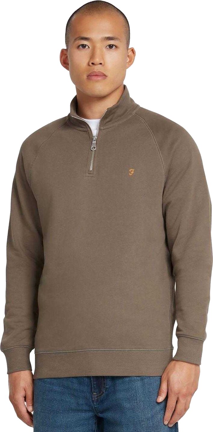 Farah - "Jim" Sweatshirt für Herren, mit kurzem Reißverschluss (Grau)