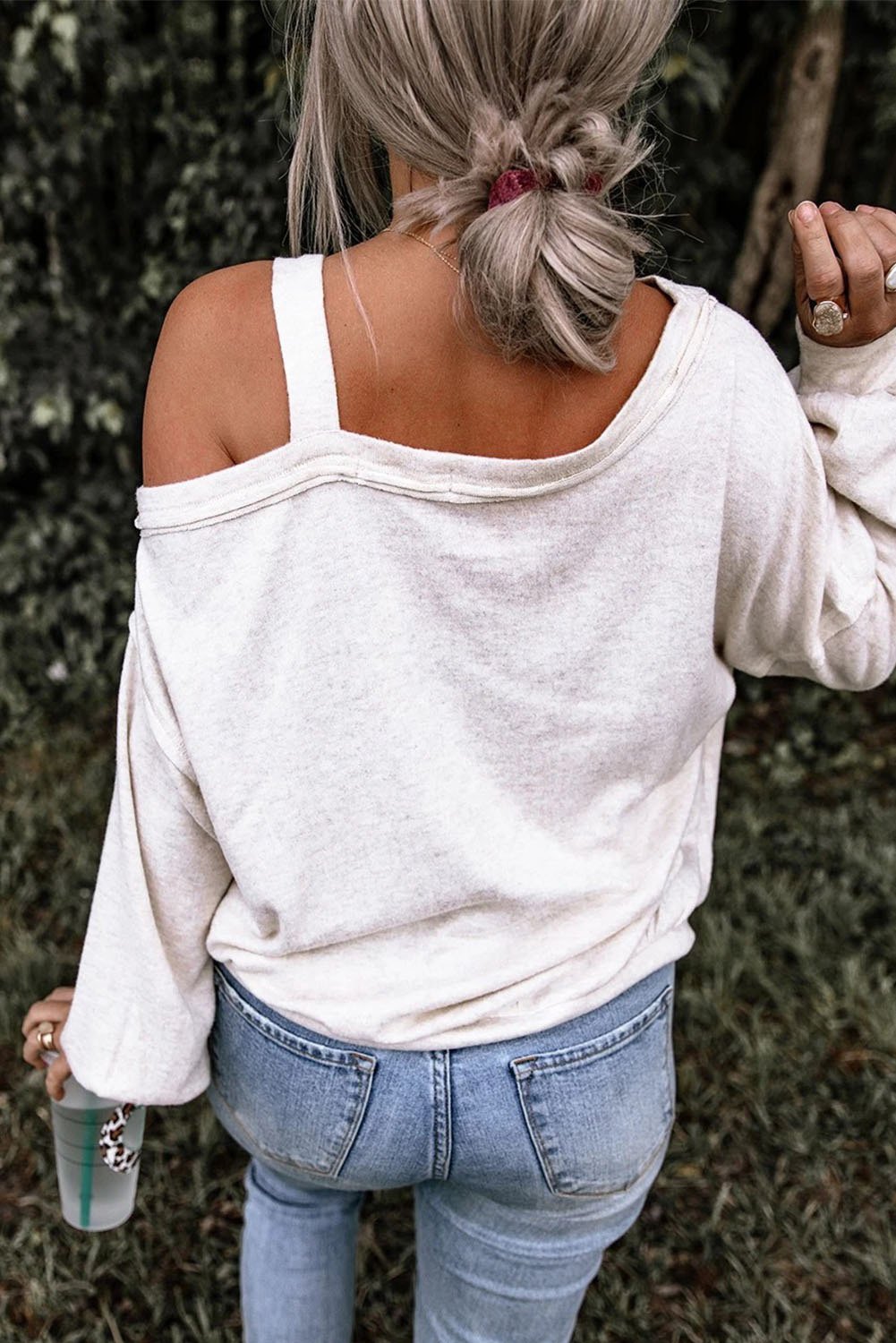 Asymmetrisches Langarmstricktop