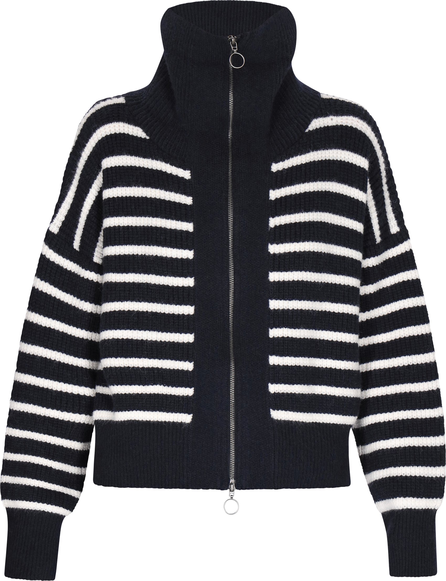 Dreimaster Cardigan Damen Marine Wollweiss