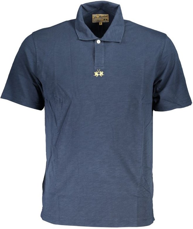 La Martina Blaue Baumwoll-Herren-Polo-Shirt