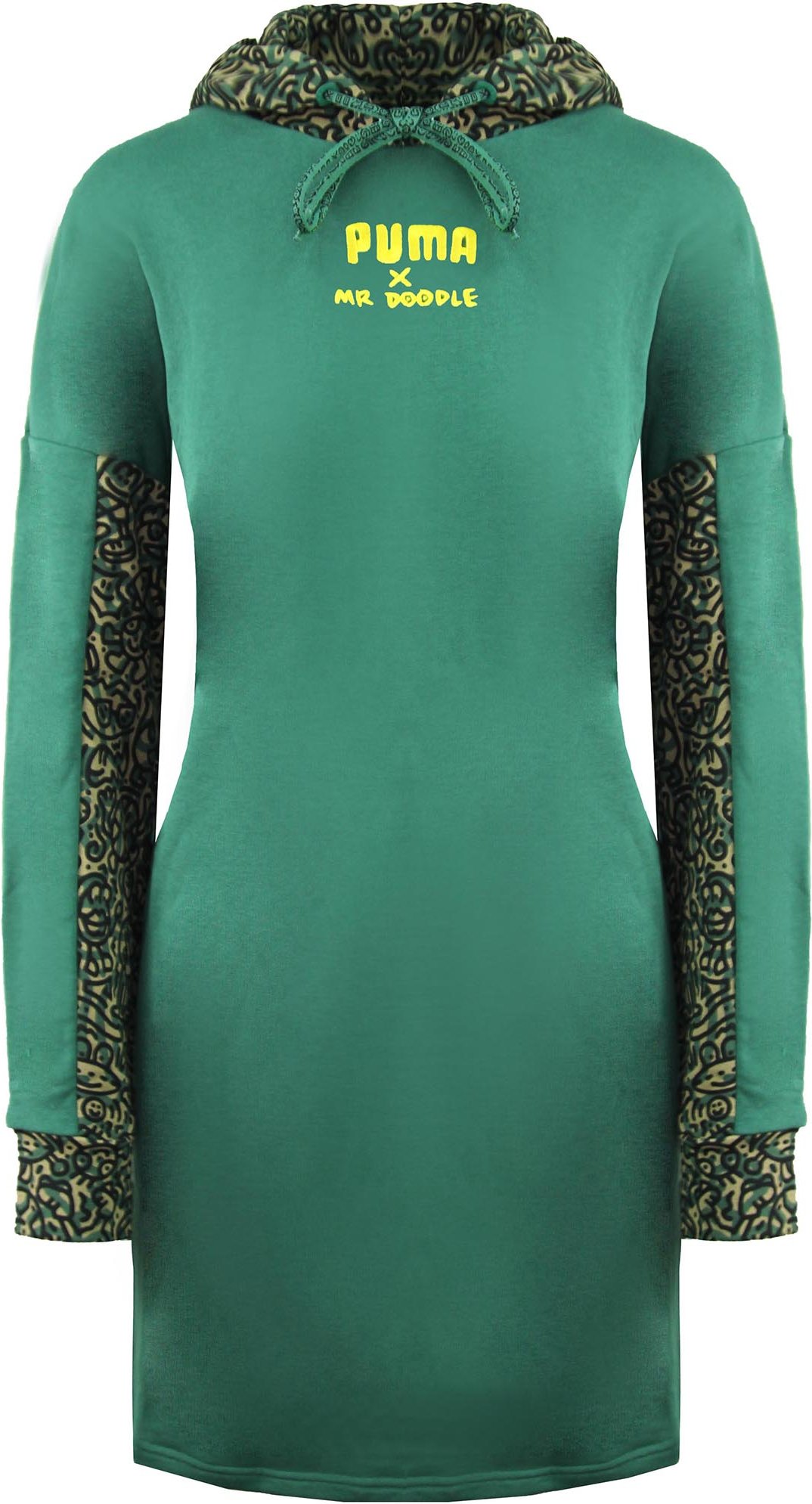 Puma x Mr. Doodle Longsleeve Pullover Grüne Frauen mit Kapuze -Jumper Kleid 598686 91