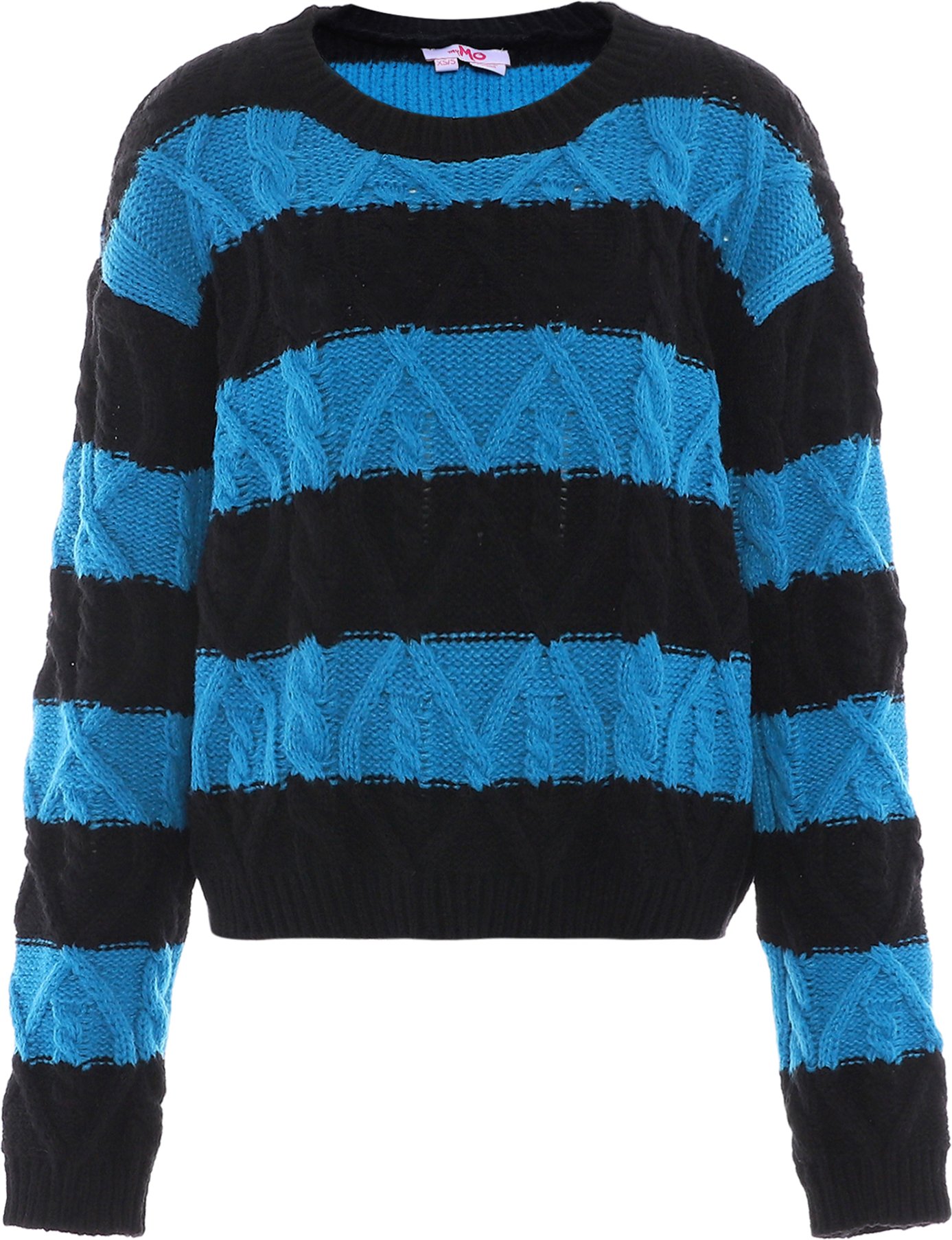 Thumbnail - Mymo Strickpullover Damen Schwarz Türkis