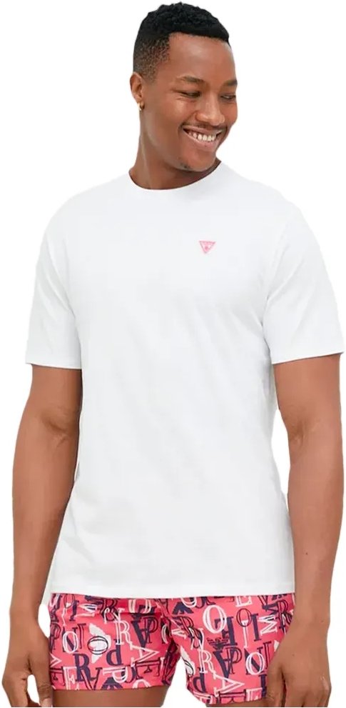 Guess Herren Klassisches Logo Dreieck T-Shirt