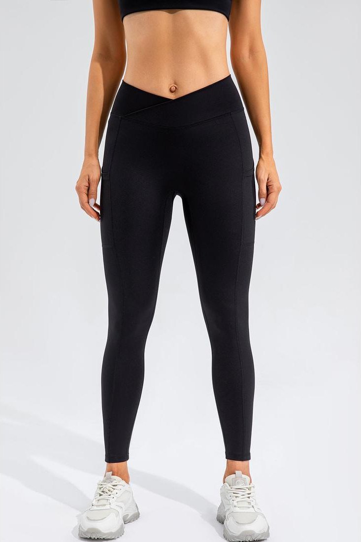 Damen Hochtaillierte Aktiv-Leggings mit Taschen