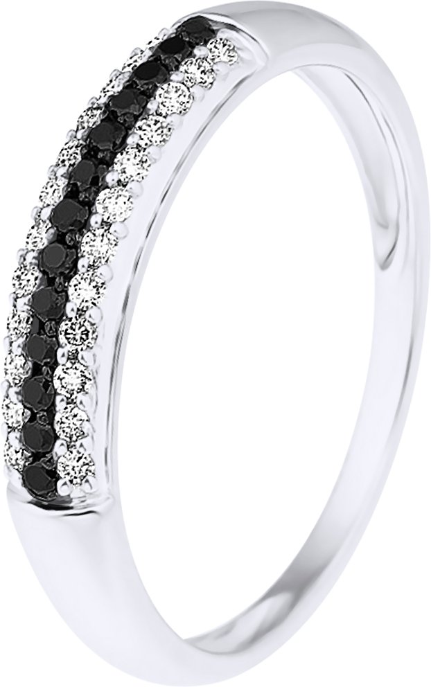 DIADEMA - Ring - Prestige Diamanten Weiß und Schwarz - Weißgold