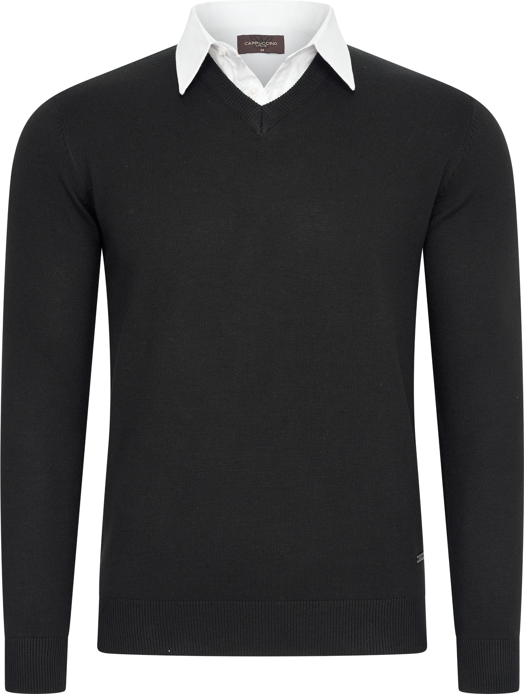 Thumbnail - Cappuccino Italia Mock-Pullover für Herren. Der Pullover besteht aus 50% Baumwolle und 50% Polyester und hat eine normal...