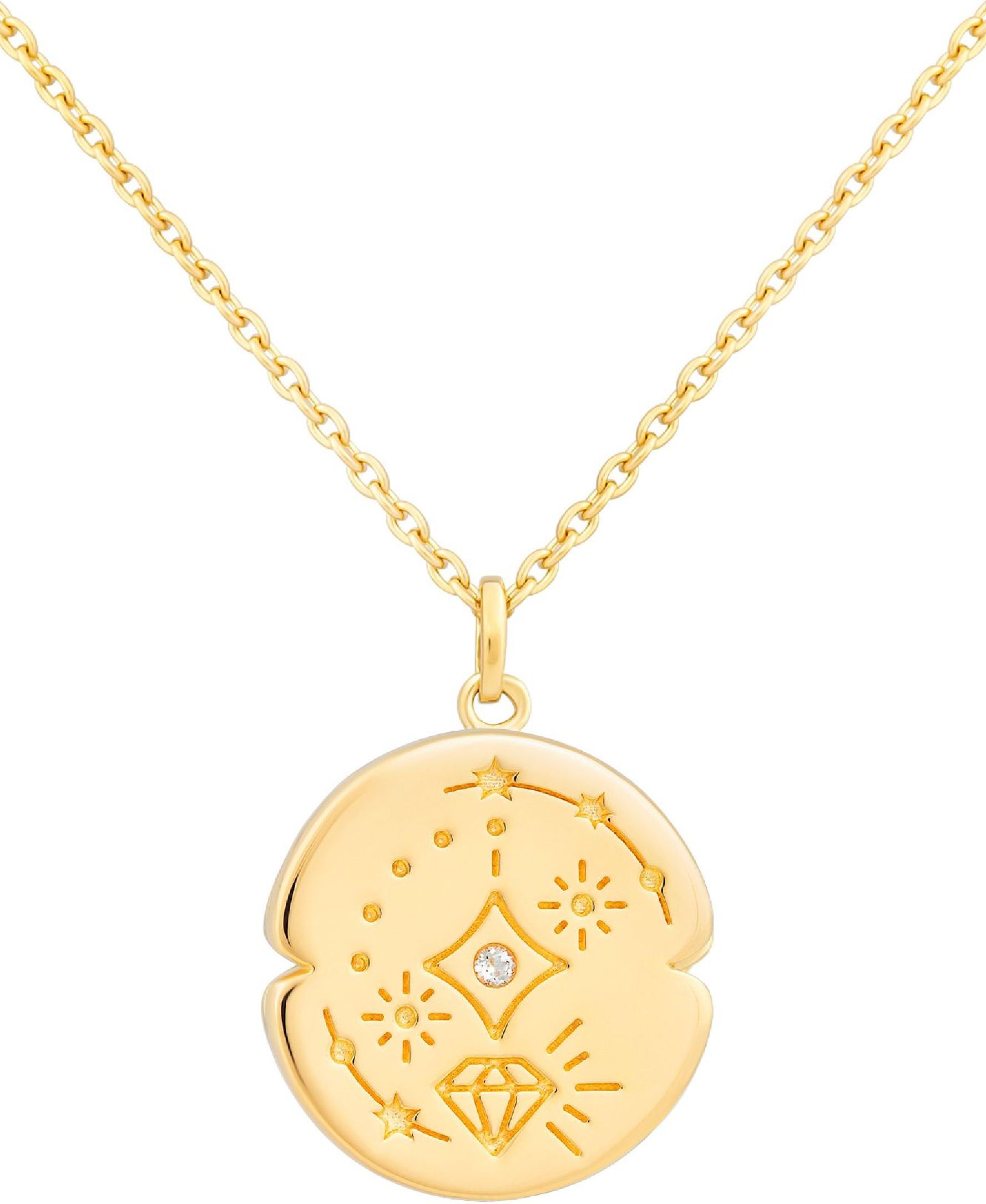 cai Halskette 925 Sterling Silber Topas Tattoo Motiv rund