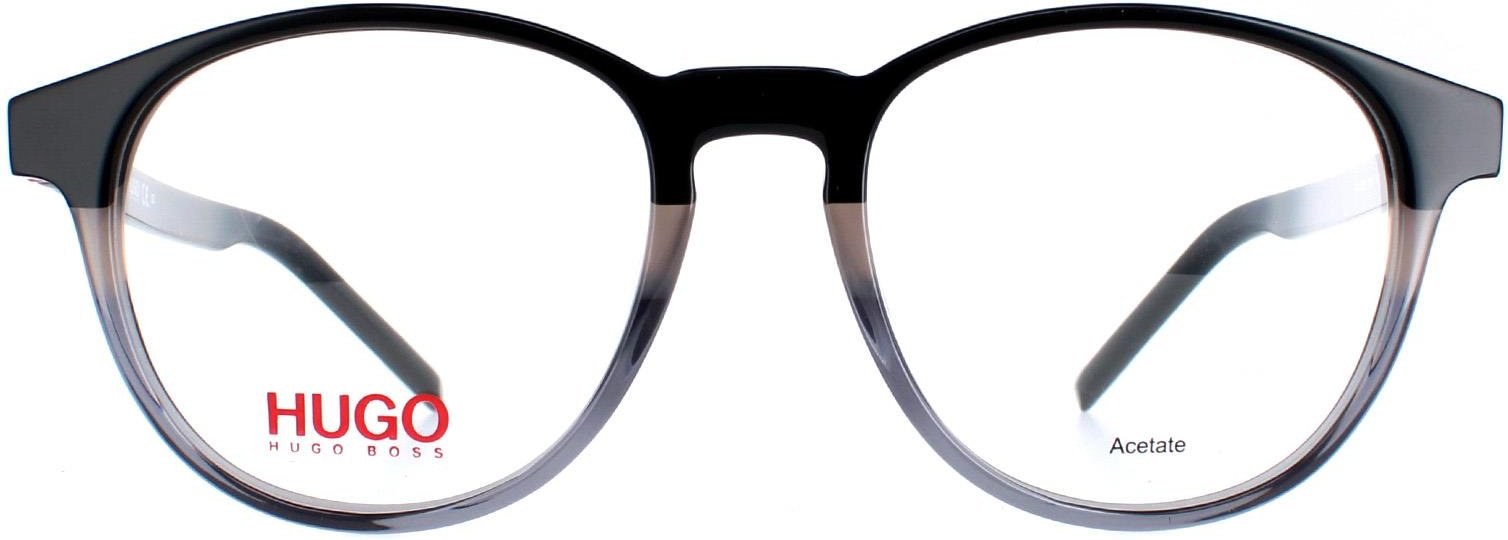 Hugo by Hugo Boss Runde Herrenbrille Schwarz und Grau