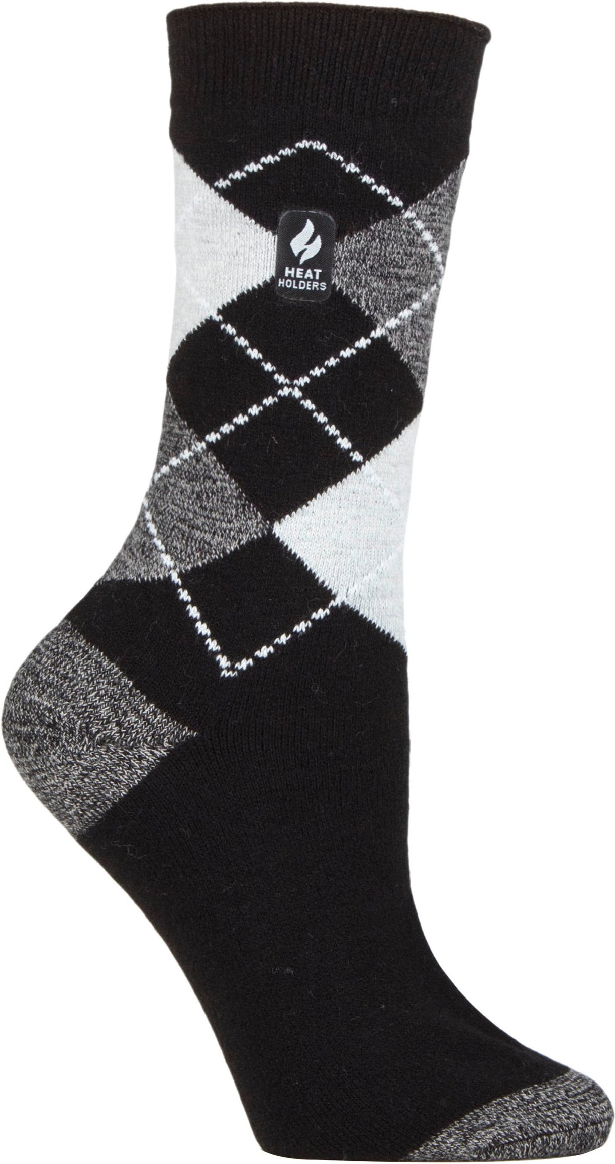 Heat Holders Damen Ultra Lite Thermal Brushed Inner Yarn Design Socken Schwarz/Grau (Valletta)