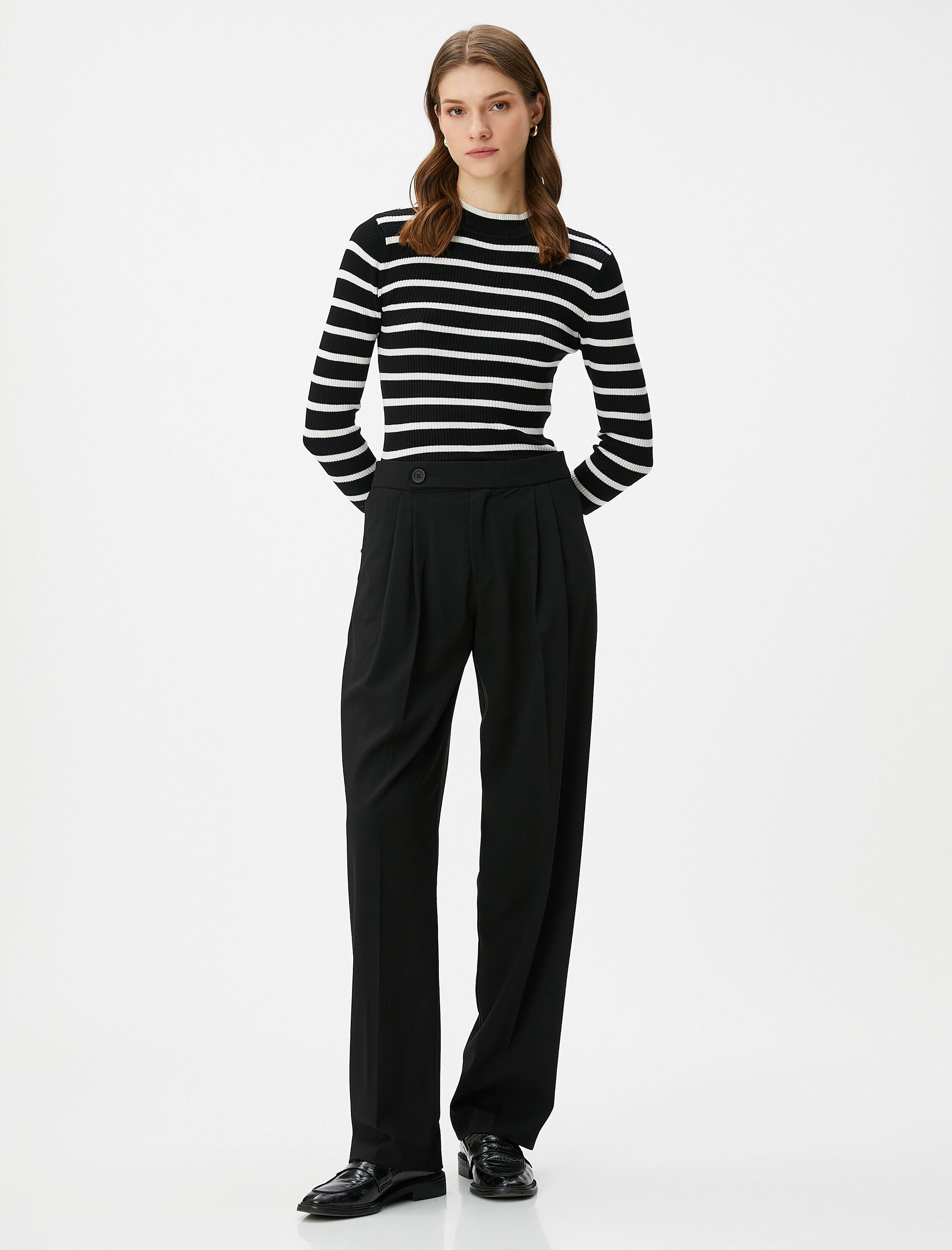 Koton SWEATERS BSC Gestrickter Rundhalspullover aus Visko