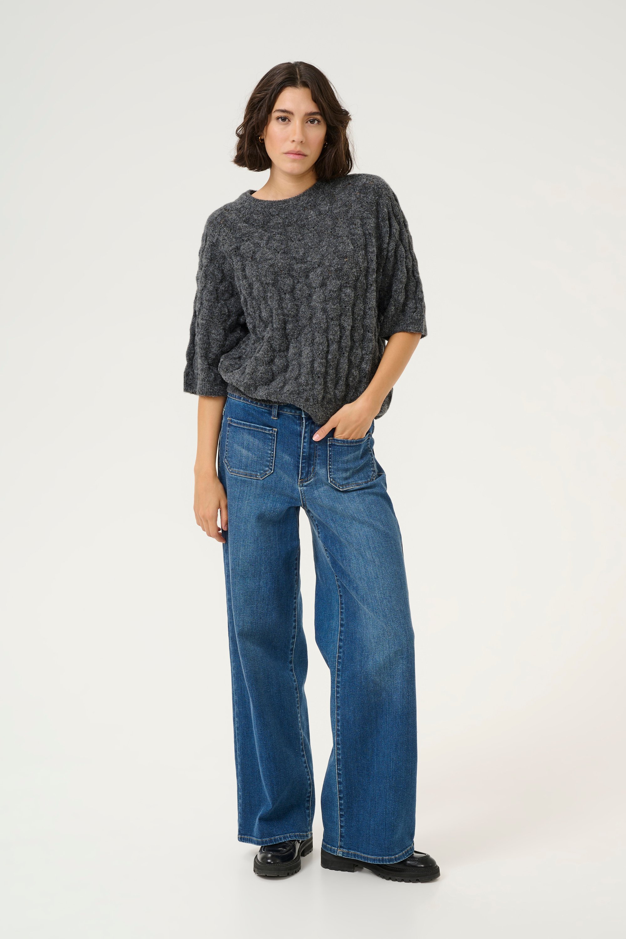 Strickpullover Loose fit dark grey