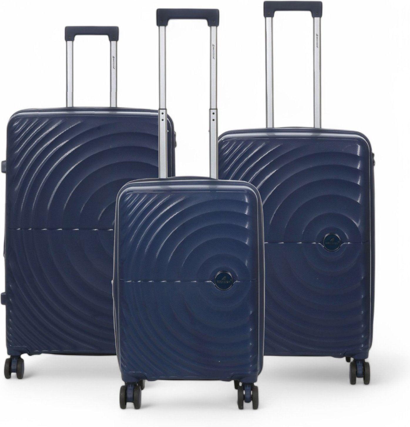 Erweiterbares Hartschalen-Handgepäck-Set mit 8 Rädern, Marineblau