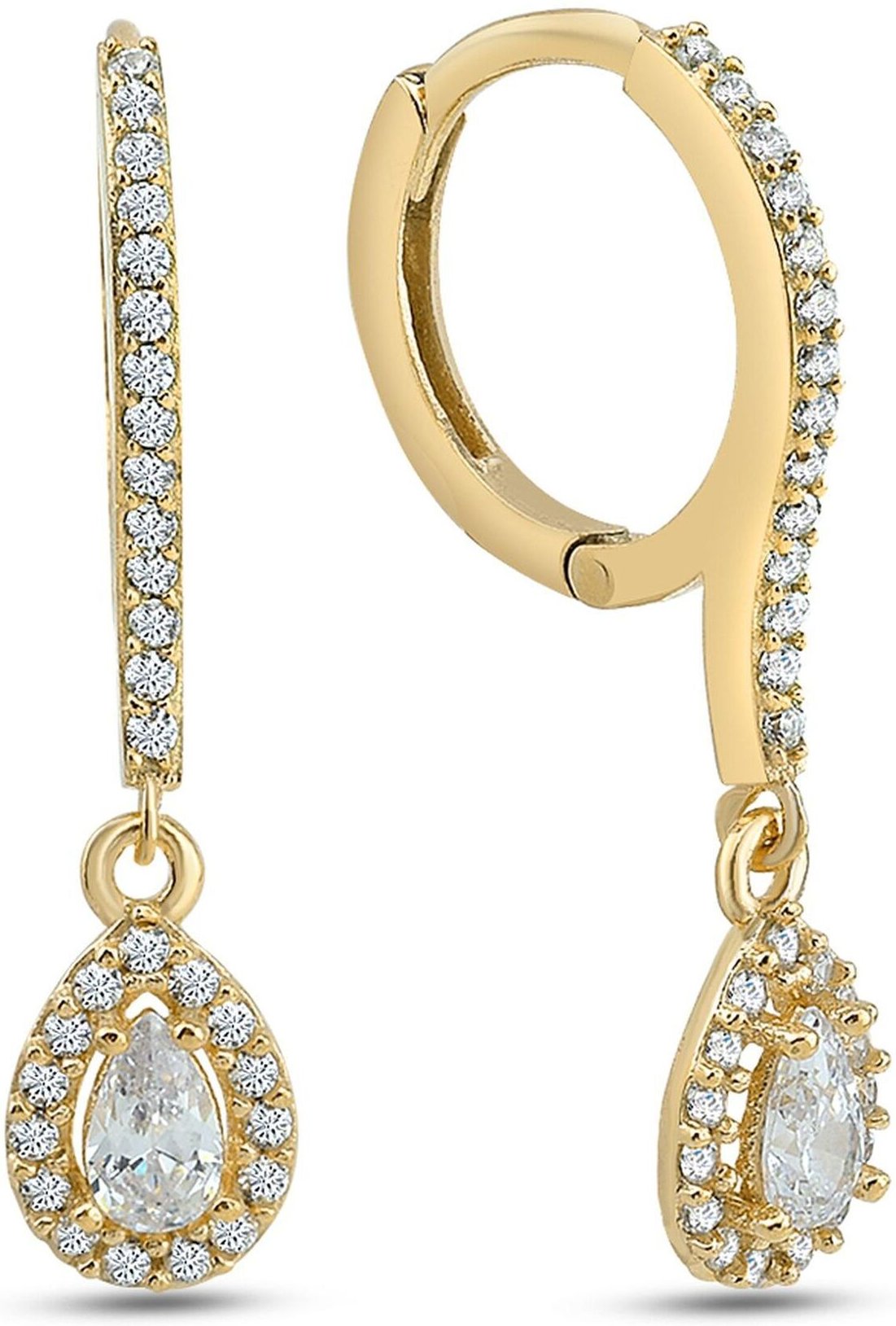 Dkeniz Ohrhänger 925/- Sterling Silber vergoldet Elegant & Pur Ohrring