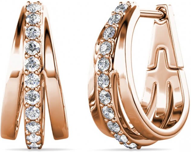 Aurielle Creolen - Roségold und Kristall