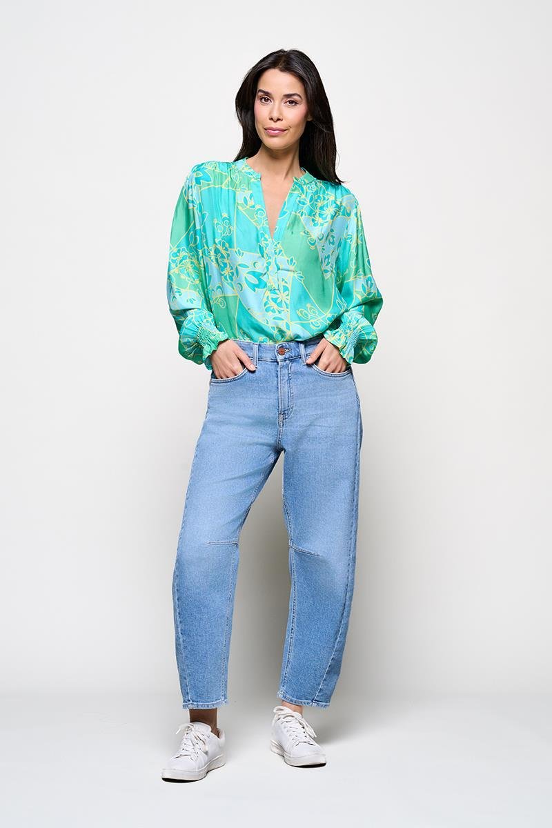 Caroline Tensen Malmö Bluse Grün/Mehrfarbig